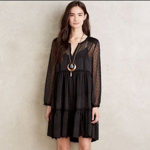 Vanessa Virginia x Anthropologie Costa Maya Dress in Sheer Black Shell Only 8P